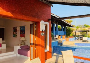 Villa - 4 sovrum - privat pool - utsikt mot stranden | Skrivbord, arbetsyta för laptop och gratis wi-fi