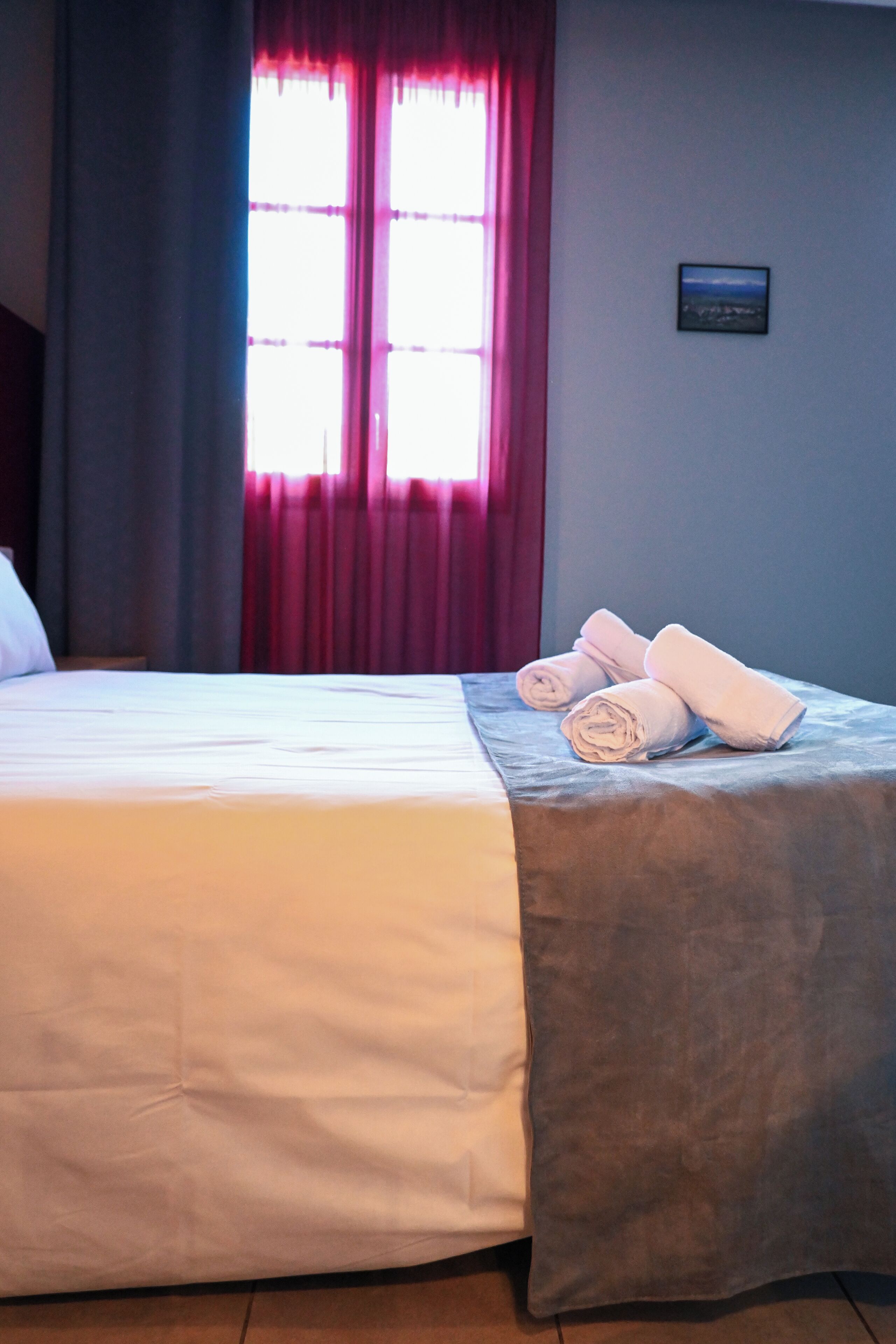 Room with a large bed