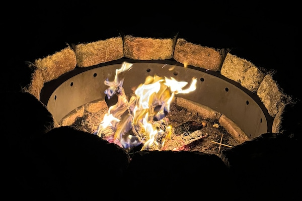 Fire pit perfect for cooler evenings