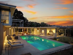 Outdoor pool, a heated pool