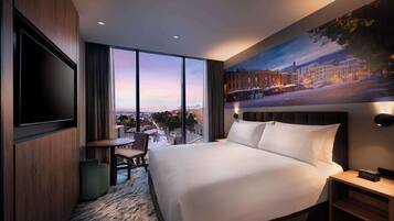 In-room safe, laptop workspace, blackout curtains, soundproofing
