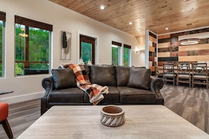 TV connectée, cheminée, jeux vidéo, livres