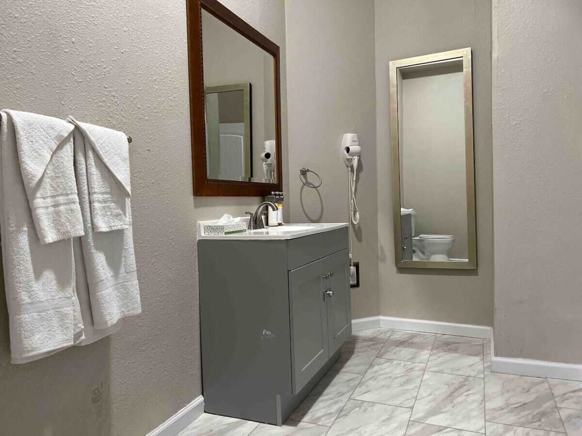Hair dryer, towels