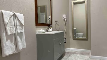 Hair dryer, towels