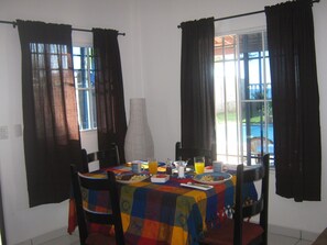 Dining - Cozy Beach House in front of the ocean with a private outdoor pool! (San Luis Talpa)