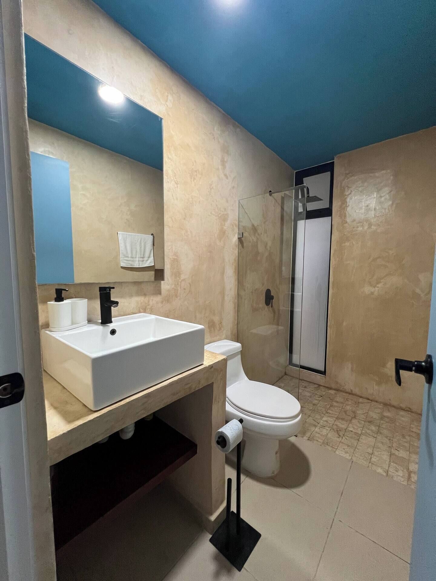 Towels, soap, toilet paper