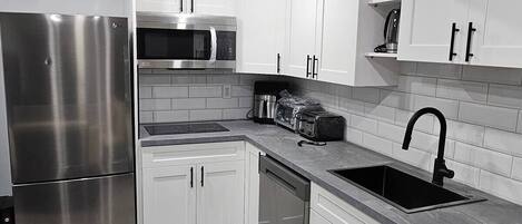 Microwave, oven, stovetop, dishwasher