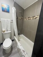 Secador de pelo, toallas, jabón, shampoo