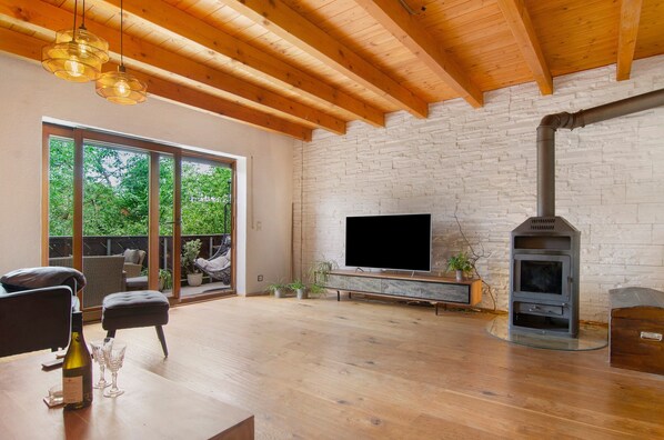 TV, fireplace, table tennis