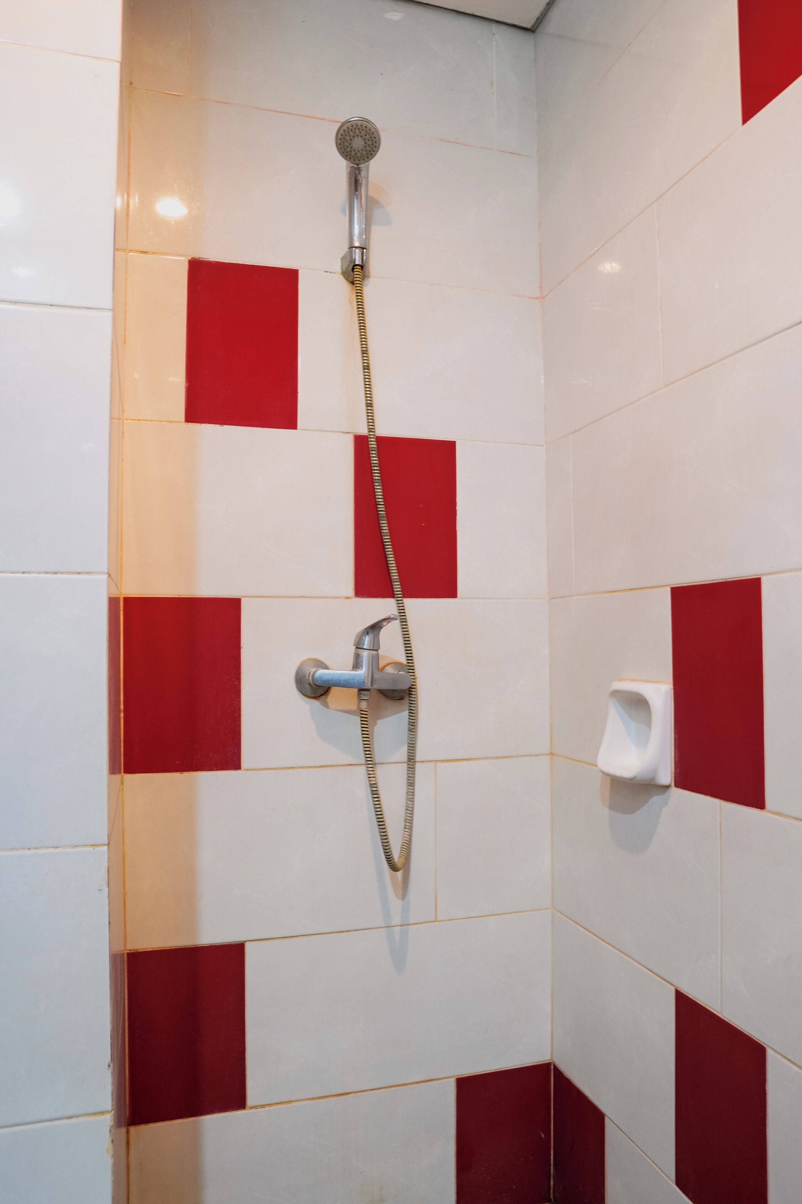 Shower, slippers, towels, soap