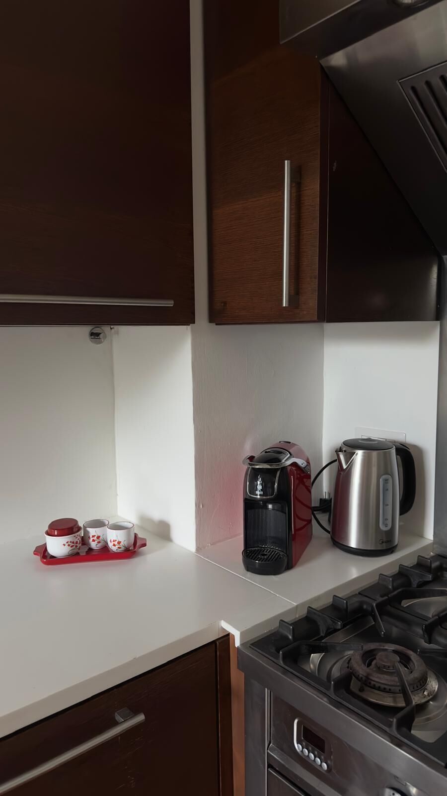 Fridge, oven, stovetop, cookware/dishes/utensils