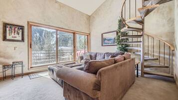 Smart TV, fireplace, DVD player