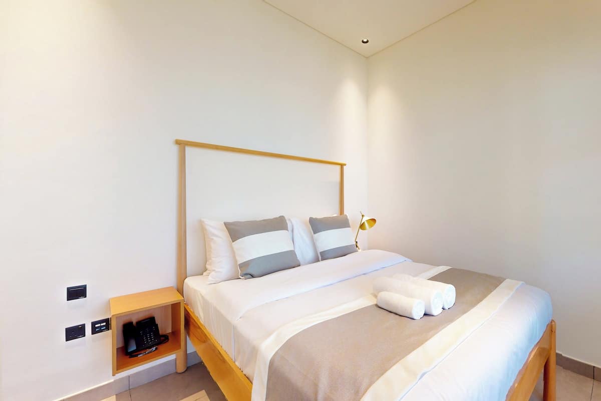 1 bedroom, desk, laptop workspace, iron/ironing board