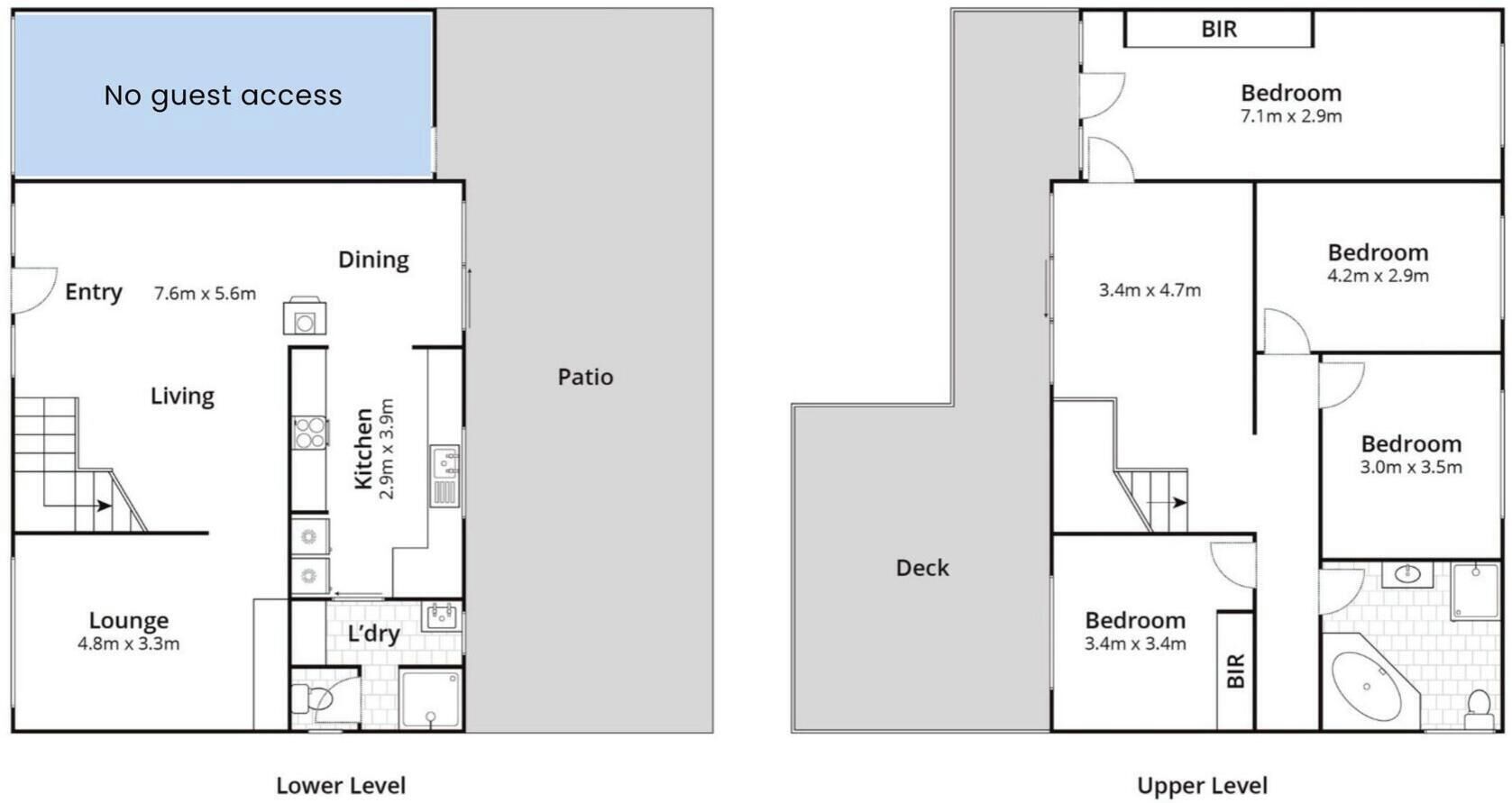 Plano de planta de un hotel que muestra un comedor, cocina, sala de estar y varias habitaciones.