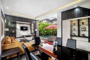 Deluxe Villa, 3 Bedrooms, Pool View | Living area - Nirvana Villa  (Seminyak)