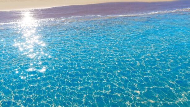 A beach with clear blue water and a sandy shore. - Oreneta in Grau i Platja (Gandia)