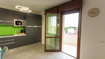 Kühlschrank, Mikrowelle, Herdplatte, Geschirrspüler