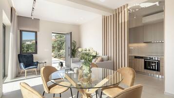 Luxury Villa, 3 Bedrooms, Private Pool, Sea View | Living area | Flat-screen TV