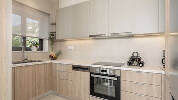 Luxury Villa, 3 Bedrooms, Private Pool, Sea View | Private kitchen | Full-sized fridge, microwave, oven, stovetop