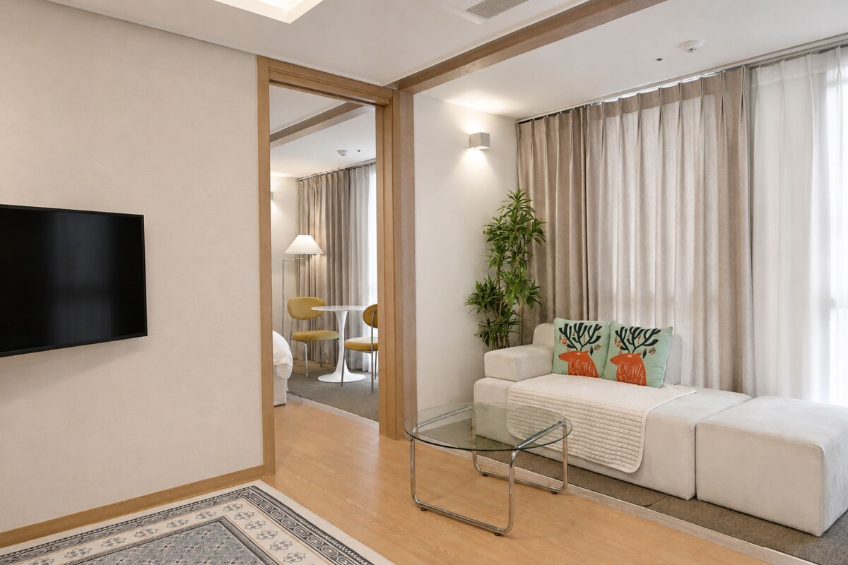 Standard Family Twin City View | 1 間臥室、埃及棉床單、高級寢具、記憶床墊