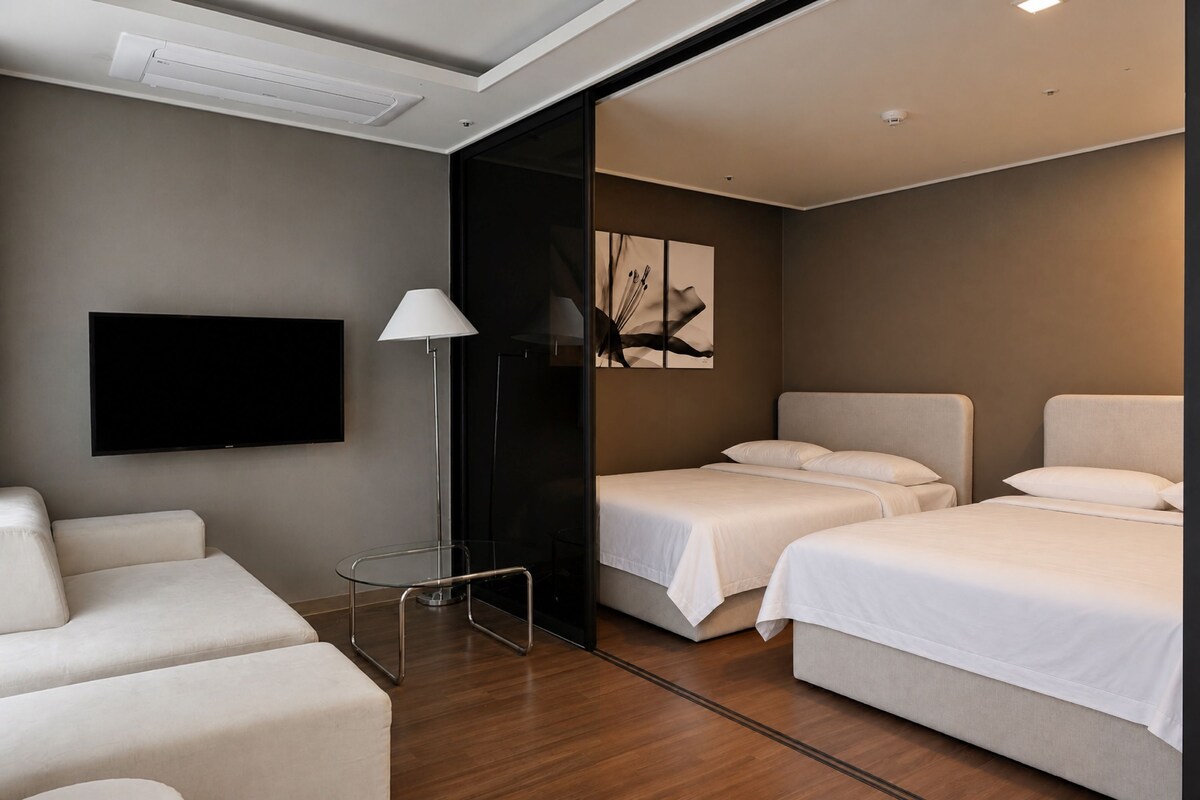 Premier Family Twin Ocean View | 1 間臥室、埃及棉床單、高級寢具、記憶床墊