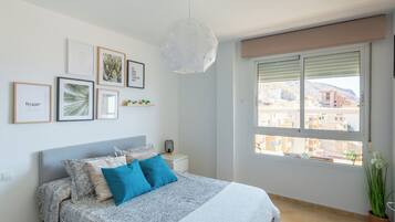 2 bedrooms, desk, iron/ironing board, travel cot