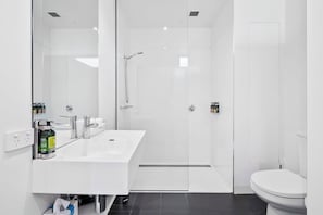 Dusche, Haartrockner, Handtücher