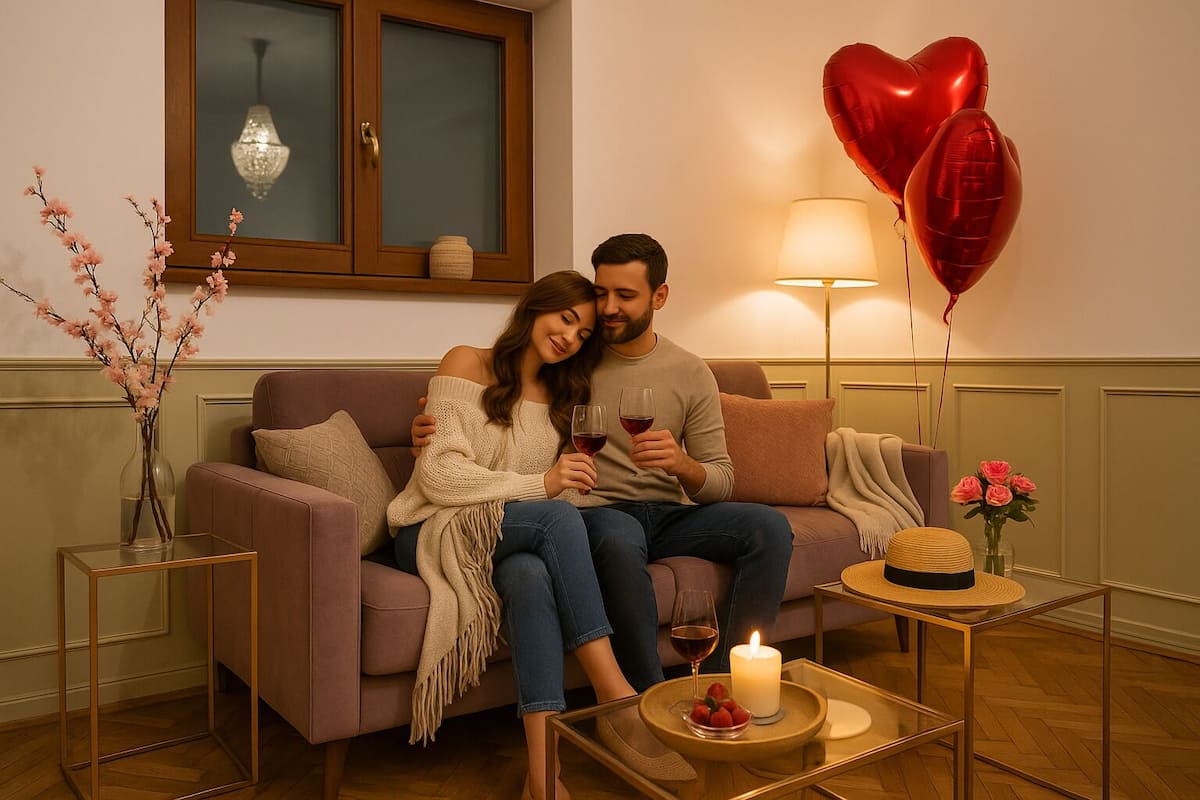 Departamento Deluxe, balcón, vista a la ciudad | Área de sala de estar | Smart TV de 43 pulgadas con canales por cable y Netflix