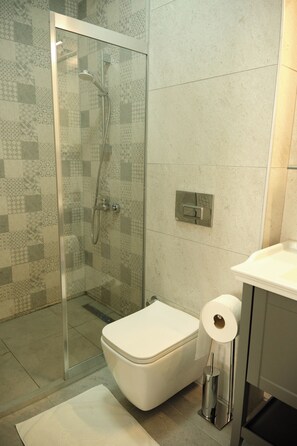 Chambre Double Standard, 1 grand lit, non-fumeur | Douche de la salle de bain