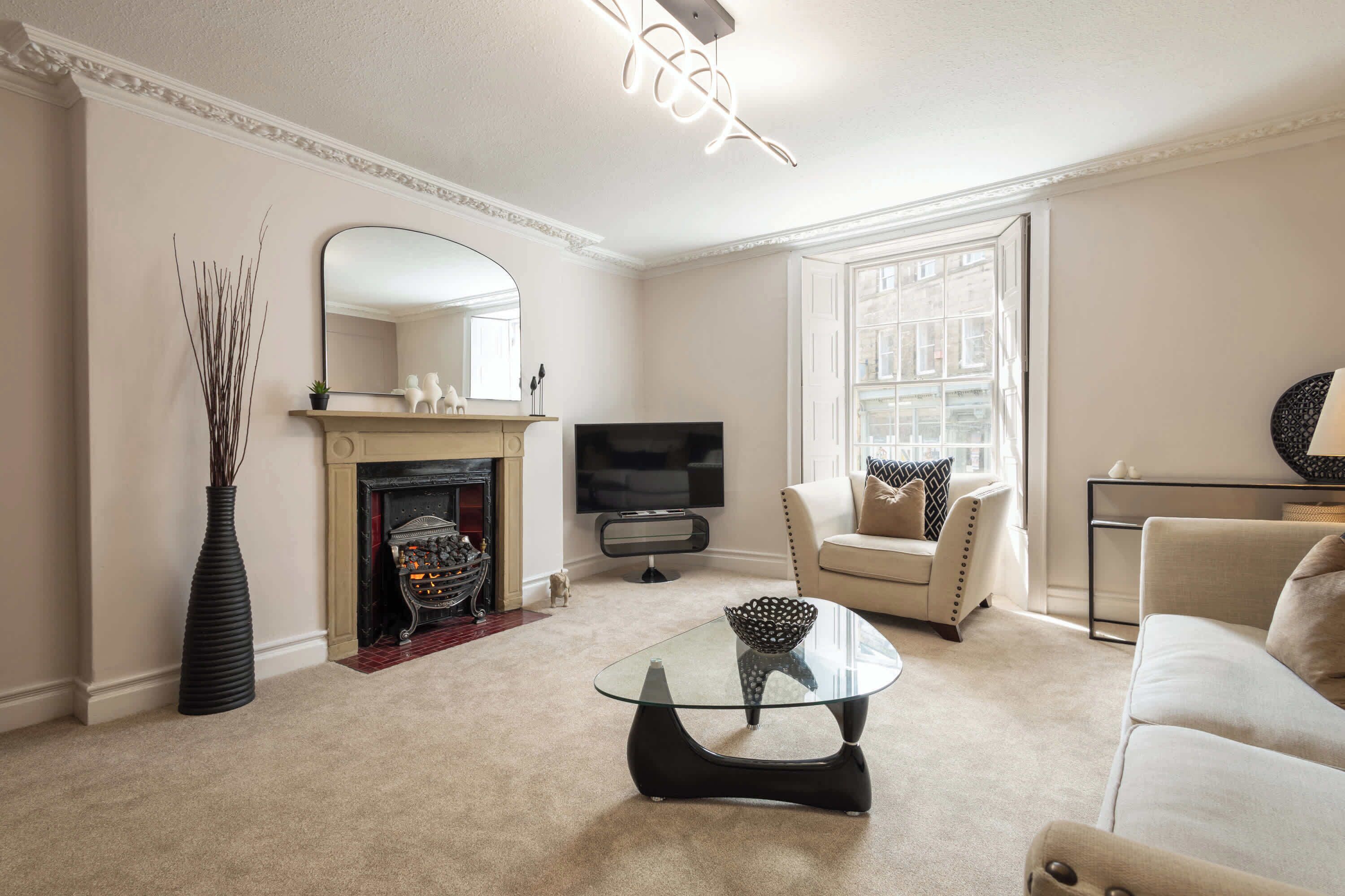 TV, fireplace, offices