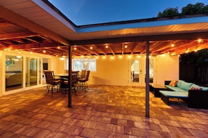 Outdoor dining - Heated Pool - New Listing-Pool Home- 1/2 block from Beach (Melbourne Beach)