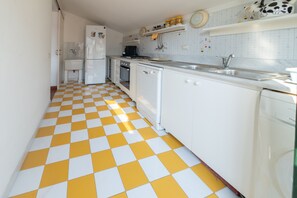 Fridge, oven, dishwasher, coffee/tea maker