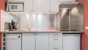 A compact kitchen with a microwave, coffee maker, sink, and dishwasher. - 1 bedroom accommodation in Sint Idesbald (Sint Idesbald)