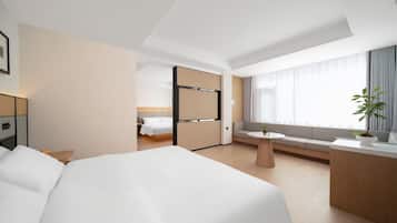 Suite de lujo, 2 habitaciones | Sábanas de algodón egipcio, ropa de cama de alta calidad y edredón