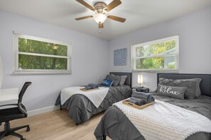 4 bedrooms, desk, iron/ironing board, WiFi