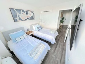 2 bedrooms, iron/ironing board, travel cot, WiFi