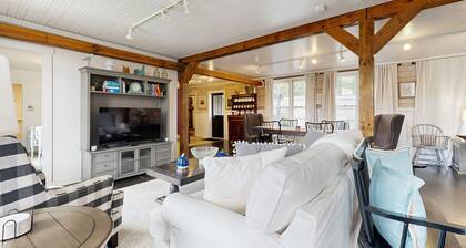 Historic 2 bedroom home with wood-burning fireplace and river front views