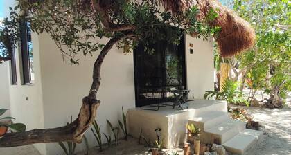 Charming studio in holbox, 1 block from the beach, Starlink Wifi, Kitchenette
