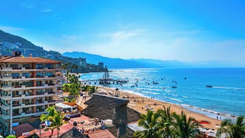 On the beach, beach towels