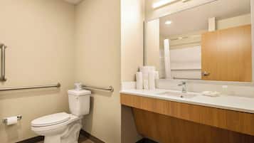 Towels, soap, shampoo, toilet paper