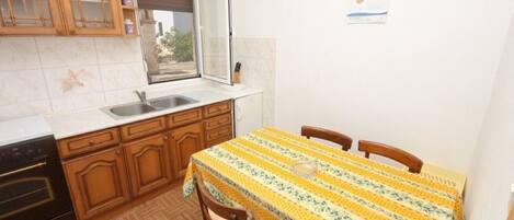 Fridge, stovetop, coffee/tea maker, cookware/dishes/utensils