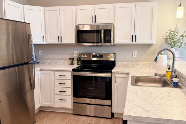 Refrigerador, microondas, horno, placa de cocina