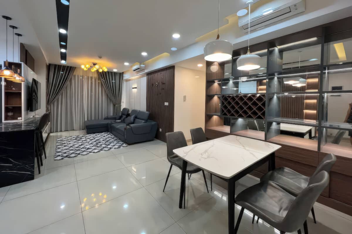 Superior Apartment, 3 Bedrooms, Balcony, City View | Living area | 35-inch TV with cable channels