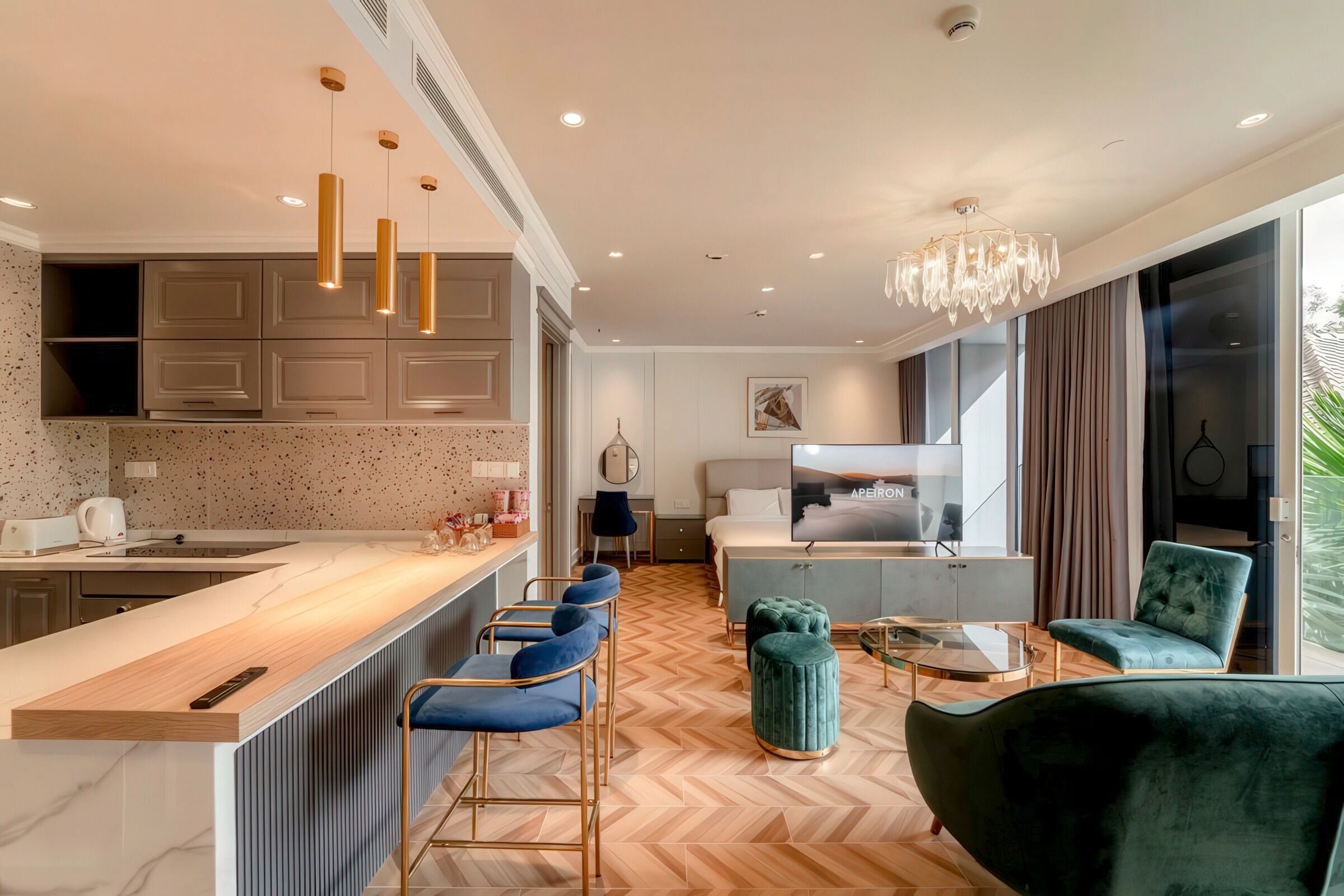 Superior Apartment, 1 Bedroom, Kitchen, City View | Living area