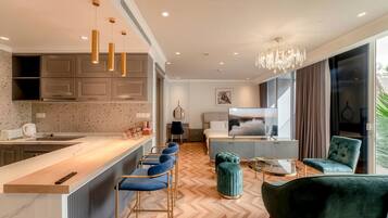 Superior Apartment, 1 Bedroom, Kitchen, City View | Living area
