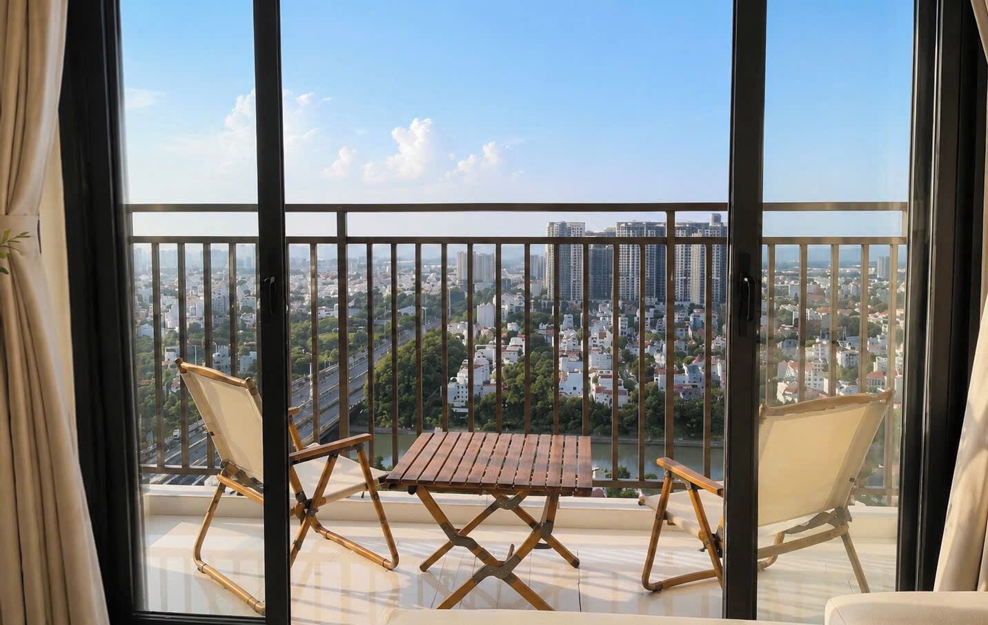 Appartement Supérieur, 2 chambres, cuisine, vue ville | Terrasse/Patio