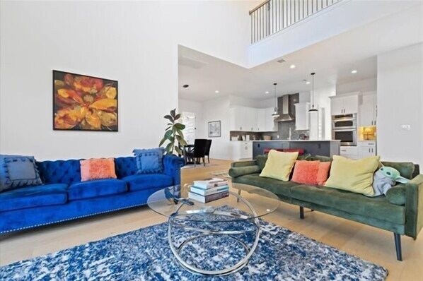 Smart TV, fireplace, table tennis, books