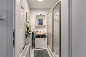 Shower, hair dryer, towels - Apartment 'Das Tierfreundliche Drachennest' with Wi-Fi (Südharz)