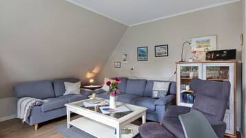 Fernseher, DVD-Player, Tischtennisplatte