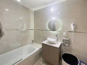 Hair dryer, towels